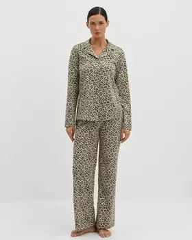 Брюки пижамные с анималистическим принтом