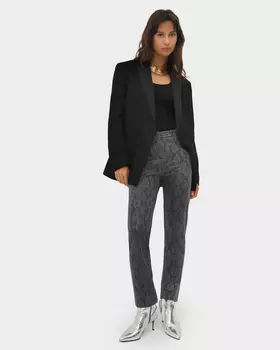 Брюки прямого кроя из экозамши