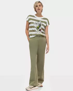 Брюки прямого кроя из эластичного хлопка