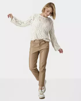 Брюки прямого кроя из мягкой экокожи