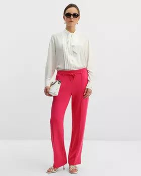 Брюки прямого кроя из вискозной ткани