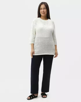 Брюки прямого кроя с эластичным поясом