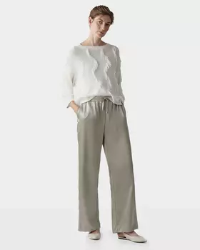 Брюки прямого кроя с эластичным поясом