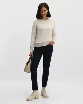 Брюки прямого кроя с эластичным поясом