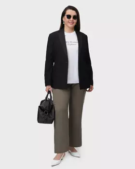 Брюки прямого кроя с резинкой в поясе