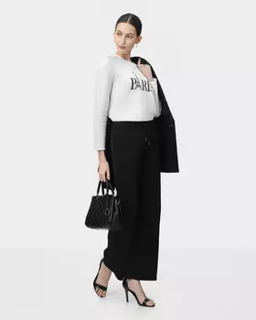 Брюки прямого кроя с резинкой в поясе