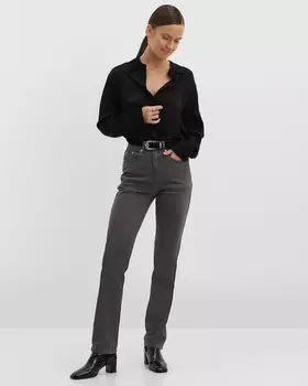 Брюки прямого кроя с высокой талией