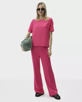 Брюки прямого кроя с застроченными стрелками