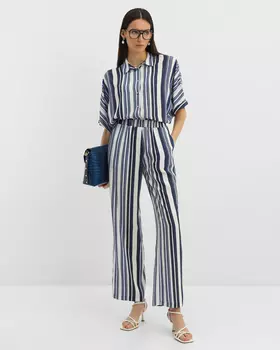 Брюки, р. 42, цвет Белый/синий