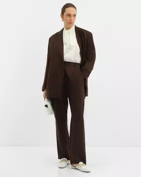 Льняные брюки прямого кроя