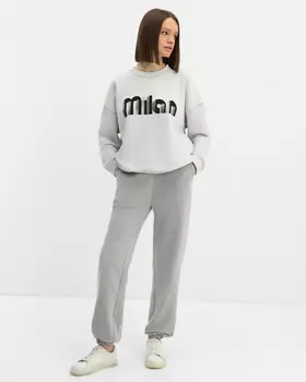 Брюки, р. 42, цвет Серый меланж