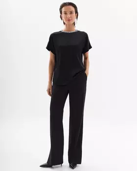 Струящиеся брюки с отстроченными стрелками