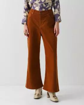 Брюки клеш из вельвета с карманами