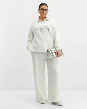 Прямые трикотажные брюки со стразами