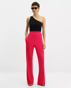 Брюки из тонкой и легкой вискозы с высокой талией и эластичным поясом на кулиске