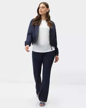 Брюки стретч из льняной пряжи