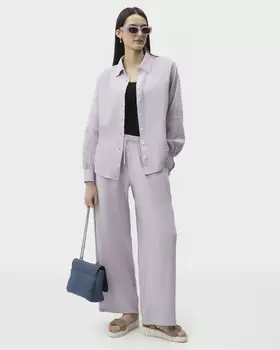 Брюки свободного кроя из муслина