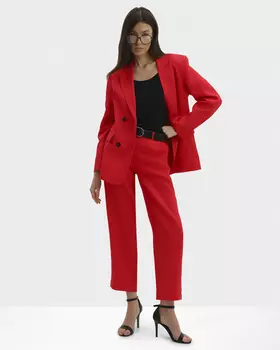 Брюки свободного силуэта из натурального льна