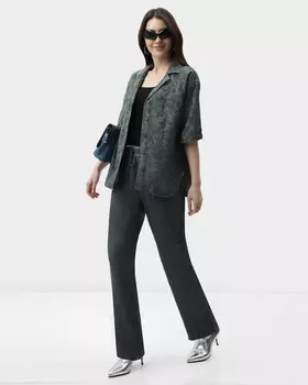 Брюки в пижамном стиле из тенсела и льна