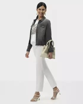 Брюки зауженного кроя с прошитыми стрелками