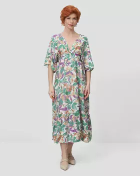 Длинное платье из вискозы с флористическим принтом