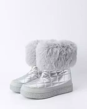 Дутики - ботинки, р. 36, цвет Серебряный