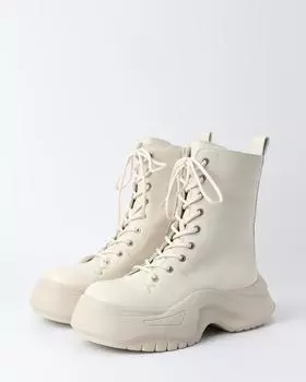 Ботинки из натуральной кожи на молнии на высокой непромокаемой подошве