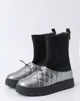 Непромокаемые дутики-полуботинки с текстильным эластичным голенищем на молнии
