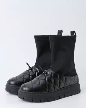 Непромокаемые дутики-полуботинки с текстильным эластичным голенищем на молнии