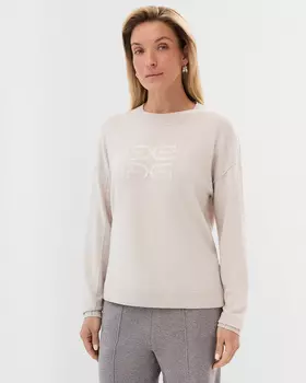 Пуловер из трикотажа с шерстью в составе с узором пайетками