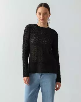 Джемпер прямого кроя из фактурного трикотажа