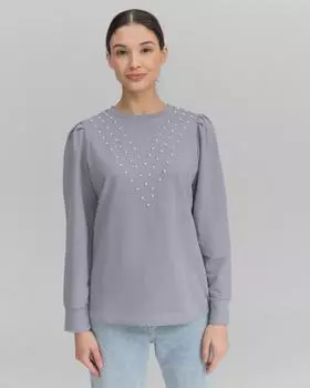 Джемпер с бусинами