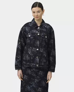 Джинсовая куртка с цветочным узором