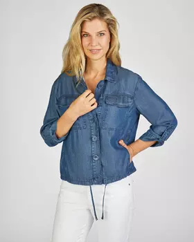 Джинсовая куртка с кулиской по низу