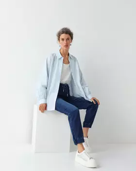 Джинсы-джоггеры, р. 44, цвет Синий