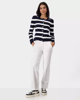 Джинсы прямого кроя с декоративными цепочками на поясе