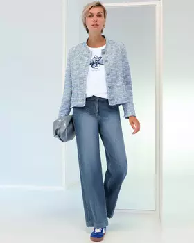 Джинсы прямого кроя с пятью карманами