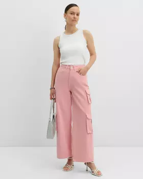 Джинсы из хлопка с накладными карманами