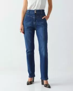 Джинсы прямого кроя с высокой посадкой