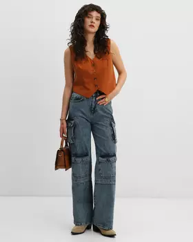 Джинсы, р. 48, цвет Синий