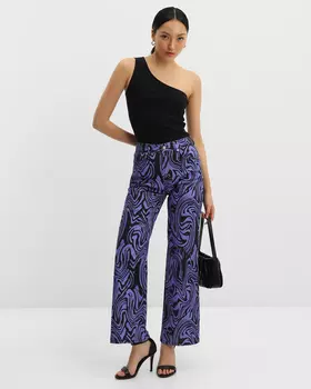 Джинсы прямого кроя с абстрактным принтом