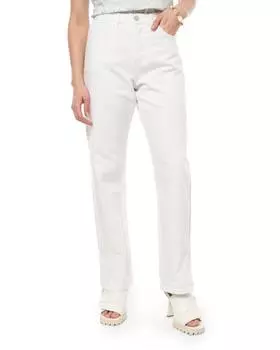 Джинсы приталенные прямого кроя с разрезами внизу