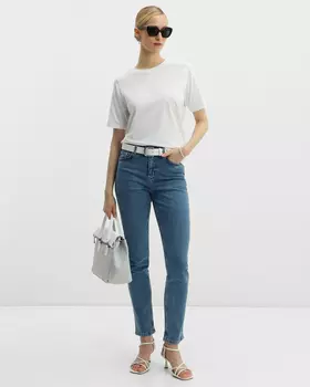 Джинсы зауженного кроя из эластичного денима