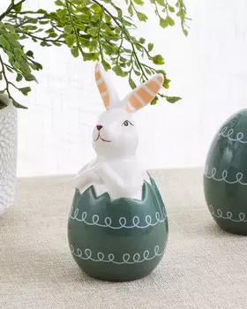 Фигурка «Заяц декоративный», керамика, зеленый