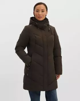 Функциональное пальто со съемным капюшоном, экомехом и ветрозащитной планкой