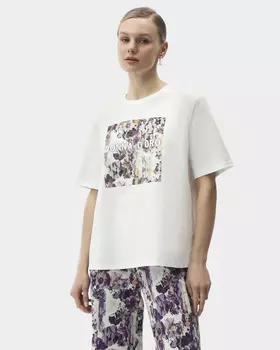 Футболка из хлопка с эффектным принтом