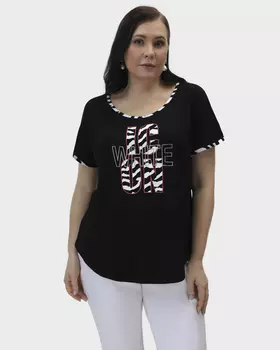Футболка из вискозы с крупным принтом