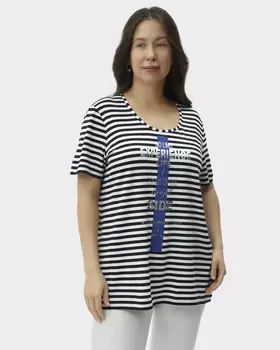 Футболка прямого кроя с круглым вырезом