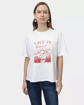 Футболка прямого кроя с принтом