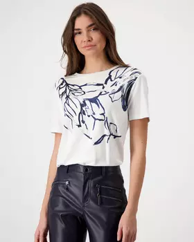 Футболка прямого кроя с вискозой и модалом в составе